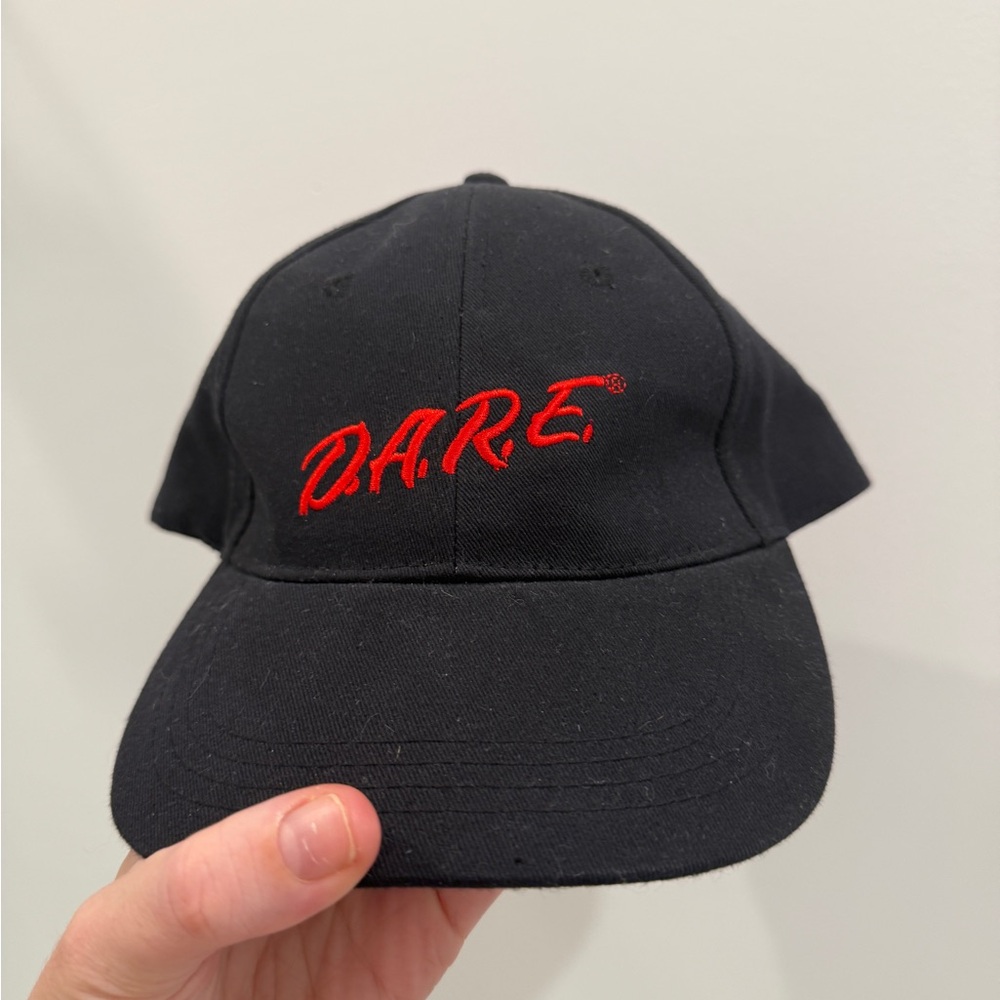 Black Cap with Red D.A.R.E. Logo